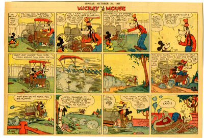 Goofy and Mickey build an air car Halloween 1937
