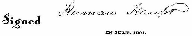 Haupt's signature from a signed copy of his Reminiscences