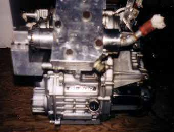 air engine made from Honda V-twin 500cc 4-stroke engine with rotary valve added