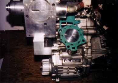 air engine made from Honda V-twin 500cc 4-stroke engine with rotary valve added