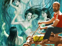 my gokart with mermaids in background