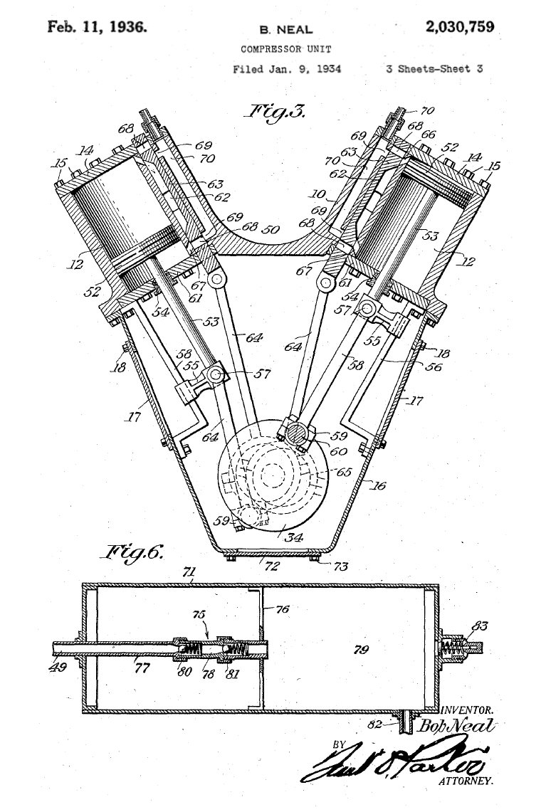 Bob Neal's US Patent 2030759 for Compression Unit, page 3