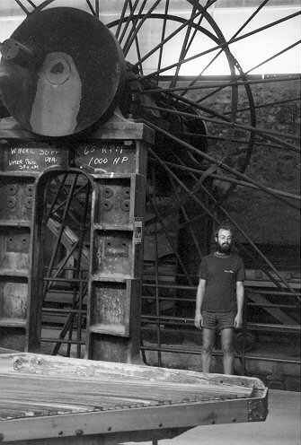 30-foot Pelton wheel ran 1000 hp compressor, Grass Valley, California