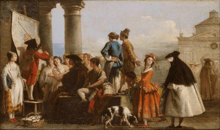 painting 'The Storyteller' by Giovanni Domenico Tiepolo 1727-1804